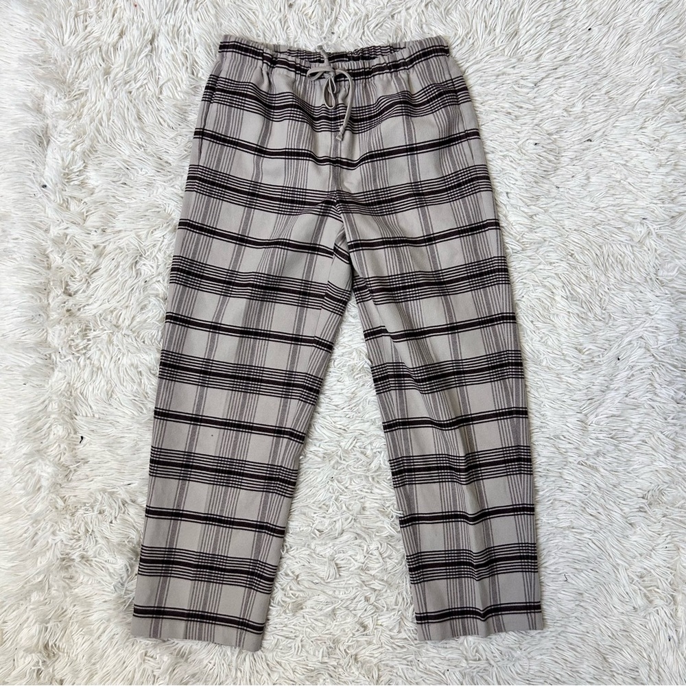 ◾️Aritzia The Group Babaton Plaid Drawstring Cropped Slacks Pants